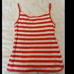 Oscar De La Renta Coral&Whitr Spaghetti strap tank top, NBW.